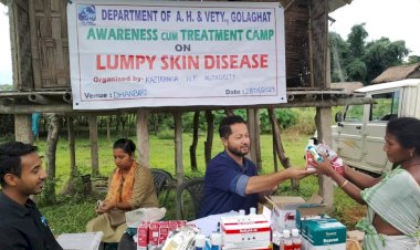 বোকাখাত মহকুমাৰ ধানবাৰীত লাম্পী চৰ্ম ৰোগৰ বিনা মুলীয়া পশু চিকিৎসা শিৱিৰ আৰু সজাগতা  :