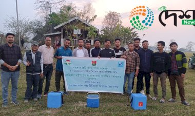 ব্ৰহ্মপুত্ৰৰ চাপৰিত কাজিৰঙা ৰাষ্ট্ৰীয় উদ্যান কৰ্তৃপক্ষ আৰু পশুচিকিৎসা আৰু পশু পালন বিভাগৰ উদ্যোগত পশুধনক প্ৰতিষেধক প্ৰদান  :