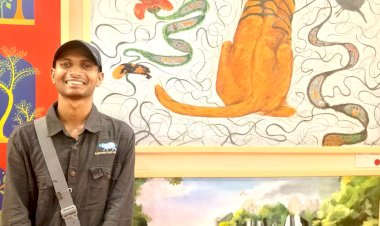 নতুন দিল্লীত প্ৰদৰ্শিত অসমৰ চিত্ৰশিল্পী নিৰঞ্জন নায়কৰ এক্ৰেলিক মাধ্যমৰ চিত্ৰ ‘ষ্ট্ৰাইপ অৱ ৰেচিলিয়েঞ্চ’ : কাজিৰঙা ৰাষ্ট্ৰীয় উদ্যানক প্ৰতিনিধিত্ব কৰিছিল নিৰঞ্জনে  :