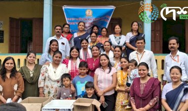 মাৰোৱাৰী মহিলা সমিতিৰ দ্বাৰা বোকাখাত হিন্দী হাইস্কুলৰ ছাত্ৰ ছাত্ৰীৰ মাজত শিকণ সামগ্ৰী বিতৰণ :