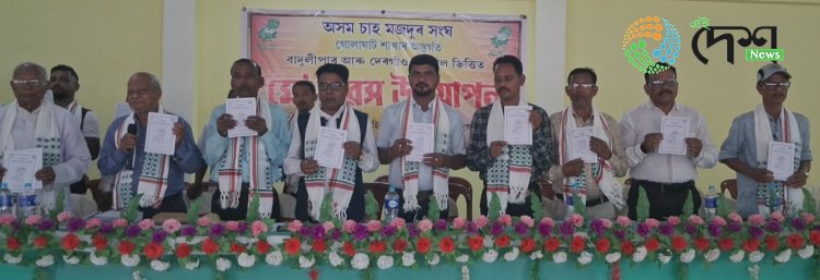 গোলাঘাট জিলাৰ ​বাদুলিপাৰত ২৪ খন চাহ বাগিচাৰ যৌথ উদ্যোগত মে' দিৱস উদযাপন :  সাহিত্যিক পেঞ্চনাৰ মাখনলাল বাঢ়ৈৰ গ্ৰন্থ মে' দিৱসৰ নিষ্প্ৰভ পতাকাৰ আহ্বান উন্মোচন :